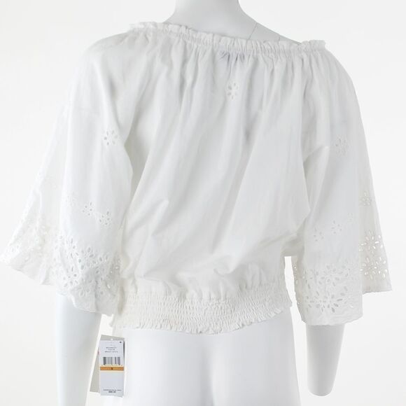 Single Thread Eyelet Off-the-Shoulder Top - Picture 3 of 5